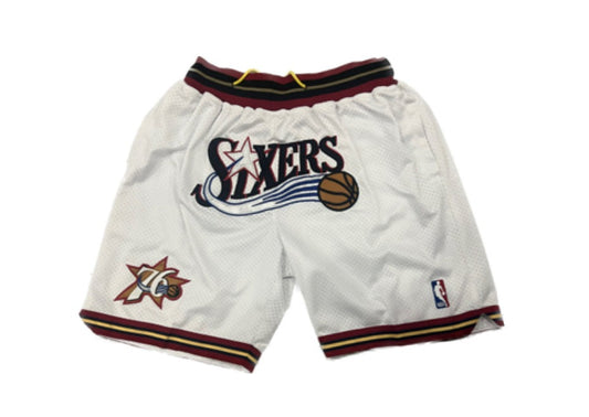 Retro Philadelphia 76ers Shorts(White)